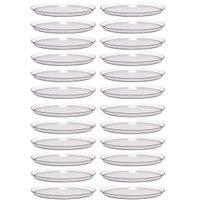 Kit 24 Bandejas Redondas 34cm Poliestireno Doce Salgado Buffet Incolor Crippa Glassy