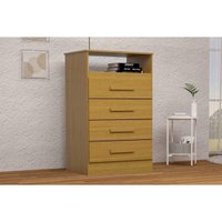 Cômoda Solteiro Jéssica c/ 1 Nicho e 4 Gavetas Flex Cinamomo/Cinamomo ou Off White - ACP