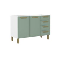 Gabinete de Cozinha Modulado Bella c/ 2 Portas e 4 Gavetas s/ Tampo 120cm Verde - Bertolini