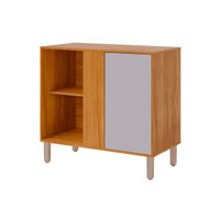 Balcão de Cozinha c/ Tampo Divina de Canto c/ 1 Porta 92cm Cinamomo/Platina - MGM