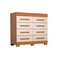 Cômoda Solteiro Nalu c/ 8 Gavetas Cinamomo/Off White - ACP