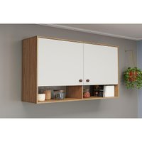 Armário Aéreo p/ Cozinha Torino c/ 2 Portas 120cm Mel/Off White - Movelbento