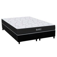 Cama Box Queen: Colchão Espuma D45 Orthoflex Bari + Base CRC Suede Black (158x198)