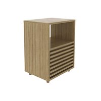 Mesa Cabeceira CM-8042 c/ 1 Gaveta Amêndoa/Branco - Tecno Mobili