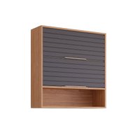 Armário Aéreo Cozinha Modulado Esplendida c/ 2 Portas Basculantes 80cm Freijo/Titanium - MGM