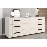 Cômoda de Quarto Lisboa c/ 6 Gavetas Branco/Creme - Politorno