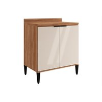 Gabinete de Cozinha Modulado Balcão Alpha 2507 2 Portas c/ Tampo 80cm Freijo/Off White - Carraro