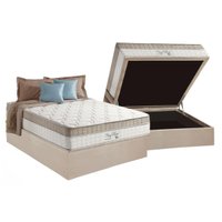 Cama Box Baú Casal: Colchão Molas Ensacadas D Angelis Anjos King Best Clean + Base CRC Suede Clean (138x188)