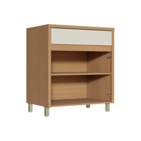 Balcão de Cozinha Modulado c/ Tampo Condessa c/ 2 Portas e 1 Gaveta 80cm Carvalho/Cinza - Nesher