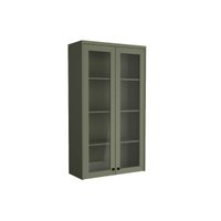 Armário Aéreo p/ Cozinha Évora PH 3129 c/ 2 Portas c/ Vidro 80cm Verde - Herval