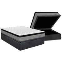 Cama Box Baú Casal: Colchão Molas Ensacadas Orthoflex Titan + Base CRC Suede Gray (138x188)