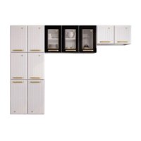 Kit de Cozinha Compacta Diamante New c/ 11 Portas ( 3 c/ Vidro ) Preto - Telasul