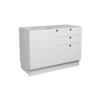 Balcão de Cozinha Évora PH 3117 c/ 1 Porta 3 Gavetas e Divisor de Talheres s/ Tampo 120cm Branco - Herval