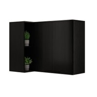 Armário Aéreo Cozinha Modulado Alpha 2505 Canto Reto c/ 2 Portas 94cm Preto - Carraro