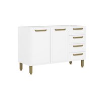 Balcão de Cozinha Modulado Bella c/ 2 Portas e 4 Gavetas s/ Tampo 120cm Branco - Bertolini