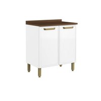Gabinete de Cozinha Modulado c/ Tampo Bella 1 Porta 80cm Branco - Bertolini