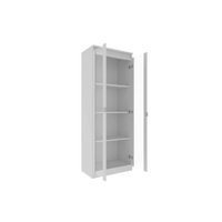 Armário de Escritório ME-4189 c/ 2 Portas de Vidro e 3 Prateleiras Preto - Tecno Mobili