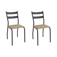 Cadeira Sala de Jantar Bali 2C141PRF Aço Kit 2 Un Preto/ano Capuccino - Kappesberg