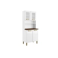 Kit de Cozinha Compacta Bella c/ 4 Portas (2 c/ Vidro) 80cm Branco - Bertolini