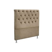 Painel de Cama Box Estofada Solteiro Embaixatriz Plus Suede Marrom Taupe - Simbal