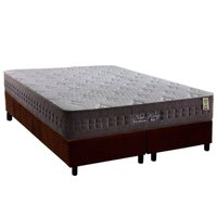 Cama Box Queen: Colchão Molas Ensacadas D Angelis Anjos New King Brown + Base CRC Suede Brown (158x198)