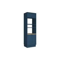 Paneleiro de Cozinha Évora PH 3127 Torre Quente c/ 3 Portas (1 Basculante) e 2 Nichos p/ Forno 70cm Azul - Herval