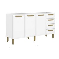 Gabinete de Cozinha Modulado Bella c/ 3 Portas e 4 Gavetas s/ Tampo 160cm Branco - Bertolini