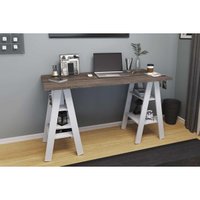 Mesa de Computador MB 1034 Rustico/Branco - Movelbento