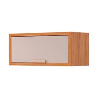 Armário Aéreo Cozinha Modulado Eloise Geladeira c/ 1 Porta Basculante Riscada 80 cm Cinamomo/Off White - MGM
