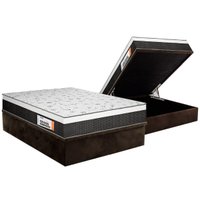 Cama Box Baú Casal: Colchão Ortopédico Plumatex Falcon Ultra Firme + Base CRC Suede Brown (138x188)