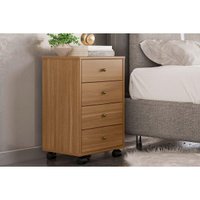 Mesa de Cabeceira Solteiro Presence c/ 4 Gavetas Amêndola Touch - Demóbile