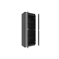 Armário de Escritório ME-4189 c/ 2 Portas de Vidro e 3 Prateleiras Amêndoa/Branco - Tecno Mobili