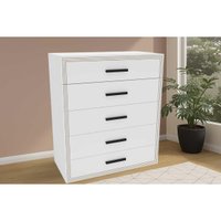 Cômoda Solteiro Valência c/ 5 Gavetas Branco - Politorno