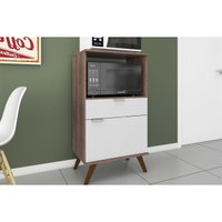 Paneleiro de Cozinha Retrô c/ 1 Porta e 1 Gaveta Rustico/Branco - Movelbento
