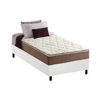 Cama Box Solteiro: Colchão Ortopédico Anjos D28/ AG65 Star + Base CRC Courano White(88x188)