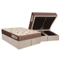 Cama Box Baú Queen: Colchão Espuma D33 Orthoflex Comfortpedic + Base CRC Suede Clean (158x198)