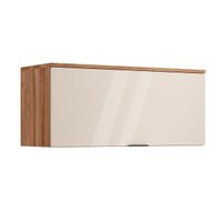 Armário de Geladeira p/ Cozinha Alpha 2503 c/ 1 Porta Basculante 80cm Freijo/Off White - Carraro