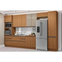 Kit Cozinha Modulada 8 Peças Maxxi (3Aéreos+2Balcões+1Complemento+2Paneleiros) C8P45 Canela - Kappesberg
