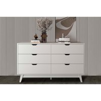 Cômoda de Quarto CM8044 6 Gavetas Branco - Tecno Mobili