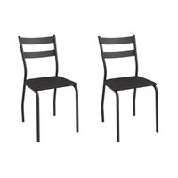 Cadeira Sala de Jantar Bali 2C141PRF Aço Kit 2 Un Preto/ano Preto - Kappesberg