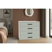 Cômoda Juvenil Valência c/ 4 Gavetas Branco/Verde - Politorno