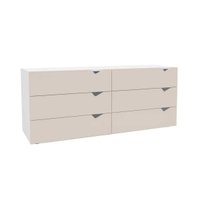 Cômoda Casal Porto c/ 6 Gavetas Branco/Creme - Politorno