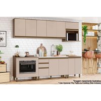Cozinha Modulada Henn Connect 10 Peças (5Aéreo+3Balcões+2Complementos) C6P26 Duna/Cristal-Henn