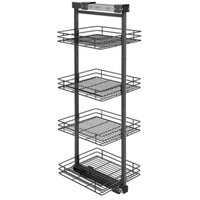 Coluna Deslizante Aramada Armário 4 Bandejas 25x47x152cm Aço Carbono Preto Masutti Copat