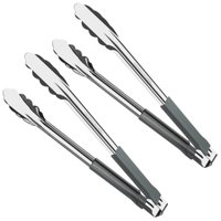Kit 2 Pegadores Inox Cabo Emborrachado 30cm Tramontina Utilitá Cinza de Carne Legumes