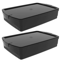 Kit 2 Caixas Organizadoras 11L com Tampa e Travas Laterais Preto Crippa Closet Escritório