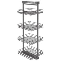 Coluna Deslizante Aramada Armário 4 Bandejas 25x47x152cm Aço Carbono Cinza Masutti Copat