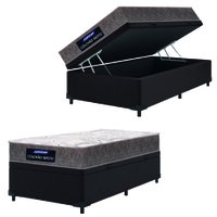 Cama Box Baú Solteiro Gazin Colchão Com Espuma 88x188x58cm Camboriu Marrom