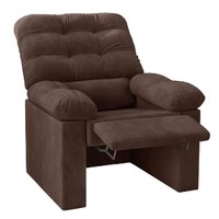 Poltrona do Papai Reclinável Decorativa Konfort Para Sala Suede Selmer