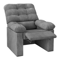 Poltrona do Papai Reclinável Decorativa Konfort P/ Sala Suede Selmer